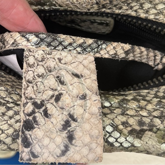 Ash Moxy Python Snakeskin Leather Studded Crossbody Bag - Picture 11 of 13